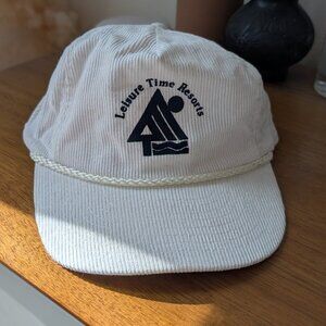 Vintage Leisure Time Resorts Corduroy Rope Hat - White